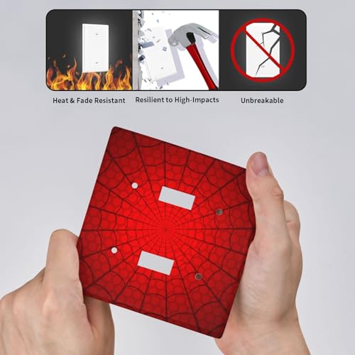 Spider Web Double Toggle Light Switch Cover Plate | Fits standard 2-gang toggle and rocker switches, Durable polycarbonate thermoplastic with fade-resistant printed finish - color: Spider Web, size: Double Toggle
