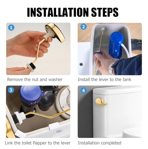 For TOTO Toilet Handle Replacement Parts Kit, Universal THU068#CP Trip Lvr - color: Bright Gold, size: 1 Pack