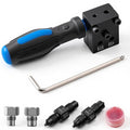 Brake Line Flaring Tool Kit 7-Piece, 3/16" 1/4" SAE Double & Bubble Flare Tool, 45° Flaring Tool for Brake & Fuel Lines, 3/16 Brake Flare Tool for Automotive Hydraulic Repair，Blue