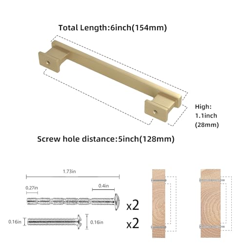 COTYKILEY 10 Pack 5 Inch(128mm) Champagne Bronze Cabinet Handles Gold Kitchen Cabinet Pulls Cabinet Door Handles Kitchen Cabinet Hardware - color: Champagne Bronze, size: 5" Hole Center（128MM）