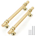Rergy 10 Pack 5 Inch Hole Center Gold Handles for Cabinets Kitchen Pulls - color: Gold, size: 5-1/16in Hole Center(128mm)