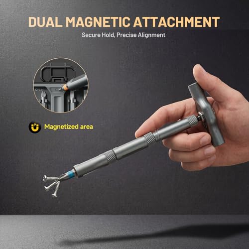 ATuMan 42 in 1 Magnetic Ratchet Screwdriver Set, 38 S2 Alloy Steel Bits, Detachable Handle, with Case, for Home, DIY, Bicycle and Electronics Repair - style: RS1-Plus-42 in 1