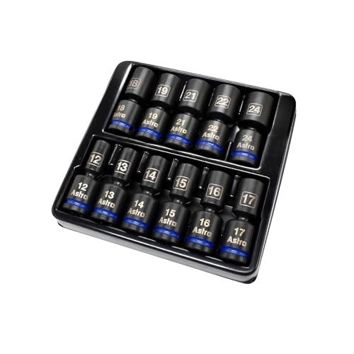 Astro Tools 78244M 11pc 1/2" Drive Mid-Length Pinless Universal Impact Sockets - Metric - size: 1/2" Drive Mid-Length Metric