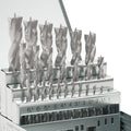 25Pcs (1mm - 13mm) Metric Brad Point Wood Drill Bit Set - size: Round Shank (0.039"-0.512") - 25pcs