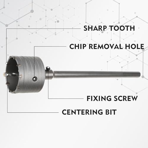 RENYU 9pcs Concrete Hole Saw Kit, SDS Plus and Max Shank