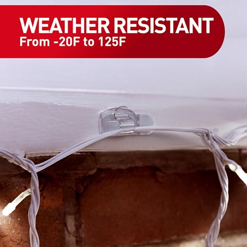 Command Outdoor Light Clips, Clear, 20 Clips, 24 Weather Resistant Strips (Pack of 3) - size: 20 Clips (Pack of 3)