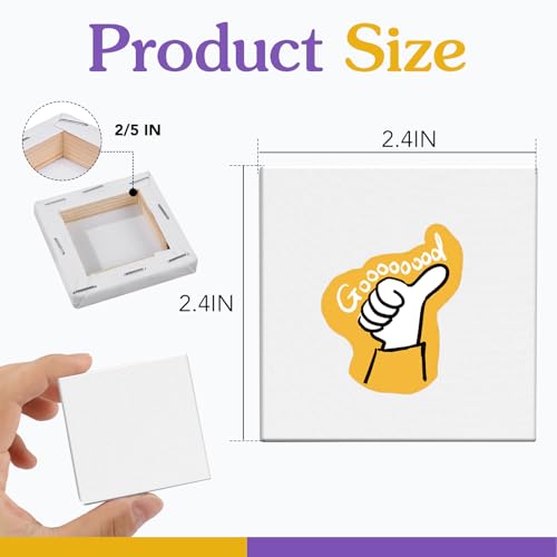 ESRICH Mini Canvases for Painting, Mini Canvas Bulk 200 Pack 2.4x2.4In, 2/5In Profile Small Square Canvas, Blank Canvases are Great for School Projects and Kids Birthday Parties, Home Decor Project. - size: 2.4x2.4in-200 Packs