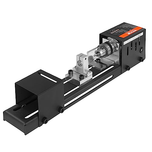 VEVOR Mini Lathe Machine, 2.76 in x 6.3 in, 24VDC 96W Mini Wood Lathe Tools Milling Machine Accessories, 7 Speeds 4220/5300/5650/6350/6660/7050/8450 RPM, for DIY Woodworking Wood Drill Rotary Tool - size: 2.76 in x 6.3 in