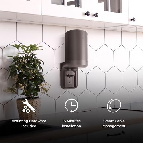 Sound Bass ERA100 Shelf Wall Outlet AC, Black, Plug Mount Organizer - color: Black