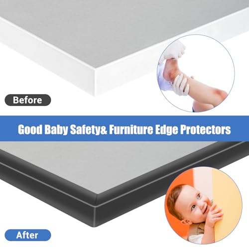 Rubber Edge Trim, Self-Adhesive U Channel Edge Protector for Plywood, Cabinet, 1/2" Wood Edge Banding, Flexible Furniture Repair, EPDM Material, Fit 1/2"(12mm), Length 10Ft, Black - size: Fit 1/2"- L10'