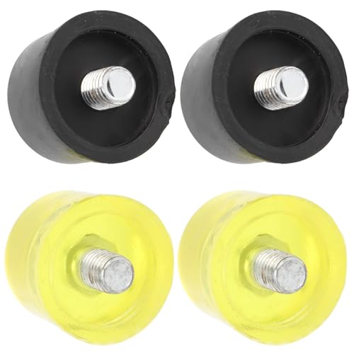 Replacement Mallet Head Tips Rubber Hammer 4 Pcs Yellow Black Plastic Set (Φ40mm)