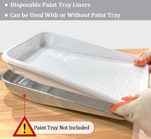 Great Andrew Paint Tray Liners 9 Inch, 13 Pack Disposable Paint Roller Tray Liners, Paint Pan Textured Liners for House Painting Projects, Home or Commercial Use - size: 13 Pack Liners, 9 In