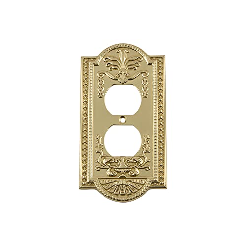 Nostalgic Warehouse Meadows Light Switch Cover Plate - color: Polished Brass, size: Outlet