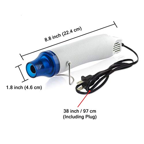Bubble Removing Tool for Epoxy Resin and Acrylic Art, DIY Glitter Tumblers, Specially-Designed Heat Gun for Making Acrylic Resin Travel Mugs Tumblers to Remove Air Bubbles (White) - color: White