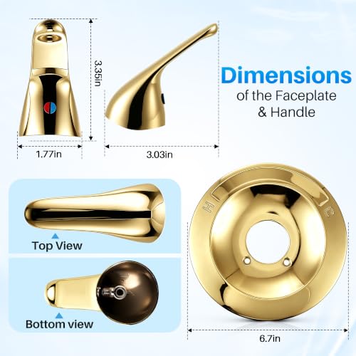 Shower Trim Kit Compatible with Delta RP54870, Lever, Polished Brass - color: Polished Brass