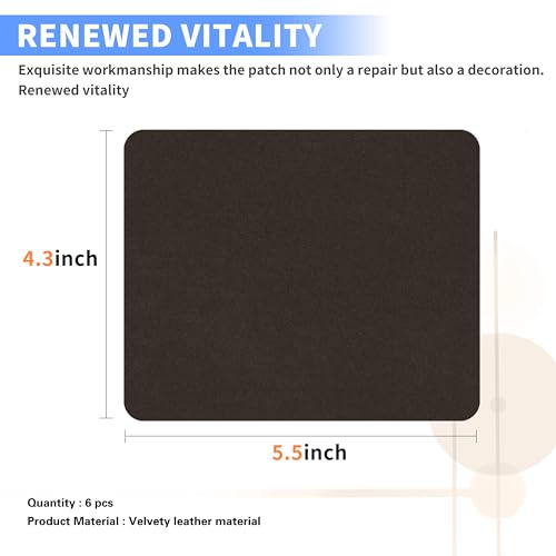 Azobur Sofa Fabric Repair Patch, 6 Piece Microfiber Patches, Self Adhesive Fabric Sofa Patch Repair Fabric, Luxurious Look, Quick Fix Sofa.(Dark Brown) - color: Dark Brown