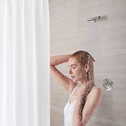 Modoo T2901BN Brushed Nickel Shower Lever Handle Trim Kit, Posi-Temp Valve, 1/2 in Sweat Inlet, NPT Outlet, 2 Ports, Globe Valve, Metal with Nickel Finish, Easy Installation, 1-Year Warranty - color: Brushed Nickel