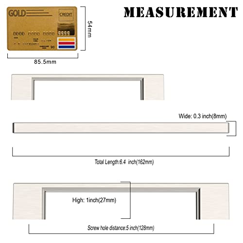 Amerdeco 10 Pack Brushed Satin Nickel Cabinet Pulls - 5 Inch(128MM) Hole Centers Kitchen Handles for Cabinets and Cupboards - ZH0060 - color: Brushed Satin Nickel, size: 5"/128mm Hole Center, style: 10 Pack