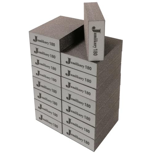 16Pcs 180 Grit Sanding Blocks, Jamiikury Fine Sanding Sponge Washable and Reusable, Wet Dry Sandpaper Sponge for Wood Metal FurniturePaint and Drywall - size: 180 Grits