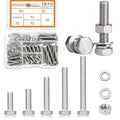 232 Pcs M6 Hex Bolts and Nuts Assortment Kit, M6-16/20/30/40/50mm Screws - size: M6 - 16/20/30/40/50mm