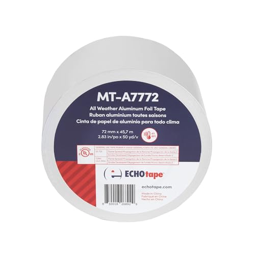 ECHOtape MT-A7772 Foil Insulation Tape All Weather Silver 2.83 in x 50 yd - size: 2.83 in x 50 yds / 72mm x 45,72m