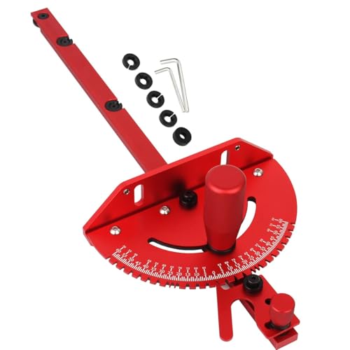 Table Saw Miter Gauge, Works w/Table Saws, Router Table, Band Saw (Red) - color: Red