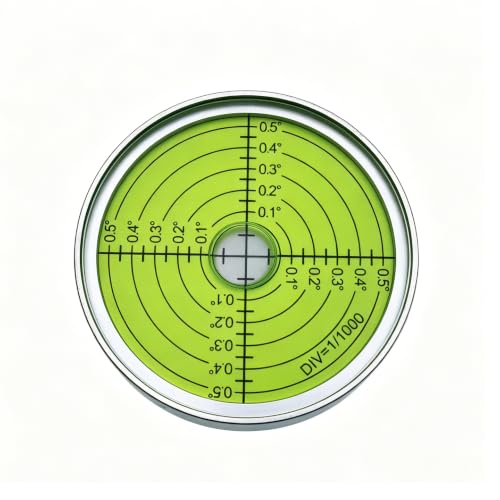 Aluminum alloy high-precision universal horizontal level instrument bubble level tool circle 2.4 inches 60mm (3 points silver green (magnetic)) - color: 3 Points Silver Green (Magnetic)
