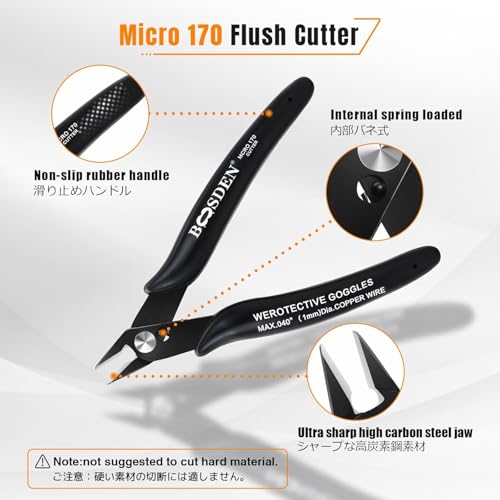 BOOSDEN Mini Jewelry Pliers Set Needle Nose & Flush Wire Cutters 5 Inch - size: 5" Flush Cutter+5" Needle Nose