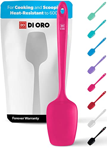 DI ORO Silicone Spoonula - Spoon Spatula, 600F Heat Resistant, Magenta - color: Magenta