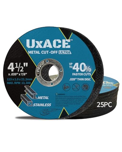 4-1/2 Inch Cut-Off Wheel for Metal, Stainless Steel, Aluminum Cutting, Professional Super Thin Metal Cutting Disc for Angle Grinder, Die Grinder or Cut-Off Tools, 7/8 inch Arbor, 25 Pack - style: 4-1/2 Inch, 25 Pack