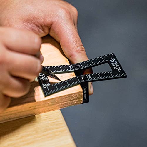 General Tools Woodworking Dovetail Marker Jig #47, Accurate and Precise Guide for 1:5, 1:6, 1:8, 1:10 Slopes, Black