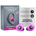 Decibullz Custom Molded Ear Plugs, 31dB NRR Shooting Ear Protection (Pink) - color: Pink