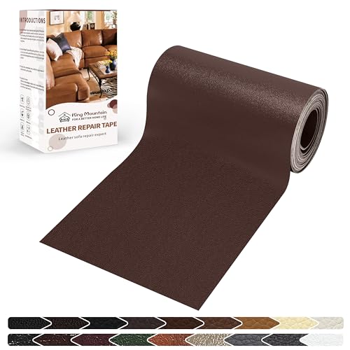 KING MOUNTAIN Leather Repair Patch,4 x 63 Inches self Adhesive Leather Repair Tape for Damaged Leather Furniture, Sofa Seating,Car Seats, Leather Goods（Coffee Brown） - color: Coffee Brown, size: 4" x 63"