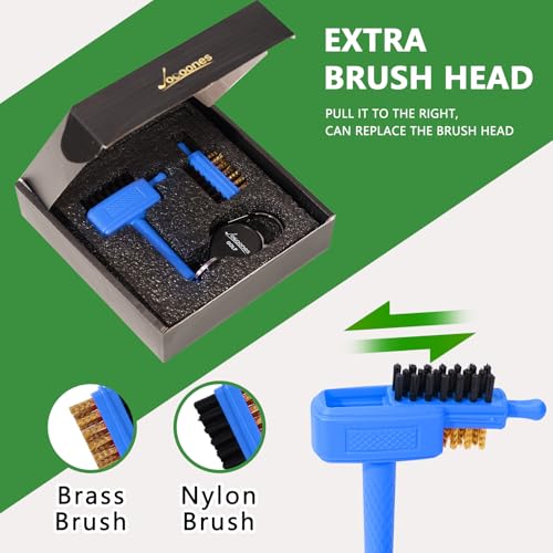 Blue Mini Golf Brush, Dual-Sided Nylon Brass, Retractable Keychain - color: Blue