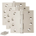 Solid Brass Door Hinge Heavy Duty Ball Bearing Shiny Silver 4x4 Inch - Set of 3 Hinges (Polished Nickel) - color: Polished Nickel