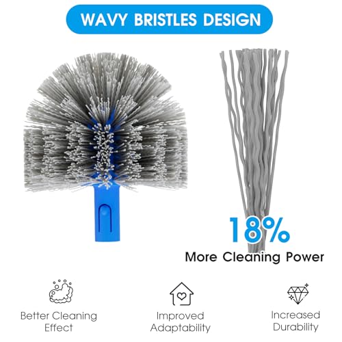TidyMister Pool Brush for Cleaning Pool Walls, 20'' Pool Brush Head with Detachable Side Brush Nylon Bristles Pool Scrub Brush for Above Ground Pools Ingound Pools, Safe for Vinyl Liner - size: 19.8 Inch