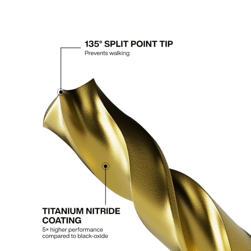 Klein Tools 53614 14-Piece Titanium Drill Bit Set, Impact-Rated, 1/4-Inch Hex Shank, Cuts Metal, Plastic, Wood, 11 Unique Sizes - size: 14-Piece Drill Bit Set