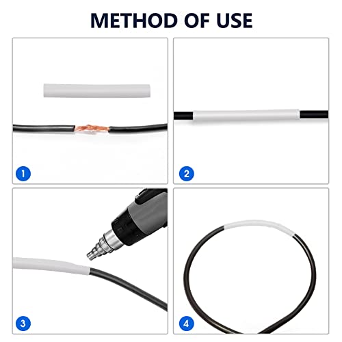 ASHINER 580PCS Durable Heat Shrink Tubing Kit - Ideal for Electric Insulation and Repairs with Convenient Storage Case, White - color: White