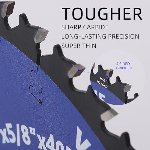 Super Thin Kerf 3-3/8"(85mm)-24T, Wood Working Mini Circular Saw Blade | Anti-Stick Coating, Arbor 15mm with 3/8“(10mm) Wahser, For Laminate, Veneer Board, Plywood, Hard wood, MDF and HDF Cutting - size: 3-3/8"(85mm) 24T Wood