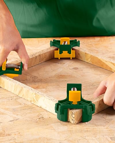 Jadever 4-Piece Corner Clamp, 90° Right Angle Clamp Set with 4 Rubber Feet, Adjustable Spring Loaded, Fit for Woodworking/Picture Framing