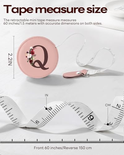 Maicican Retractable Tape Measure, Pink Leather Sewing Measuring Tape, Q - color: Tape Measure-Pink Q