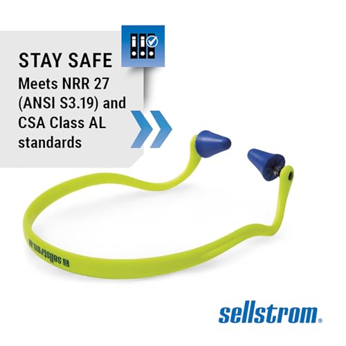 Sellstrom Reusable Banded Earplugs - 25dB Noise Reduction - Ideal for Work