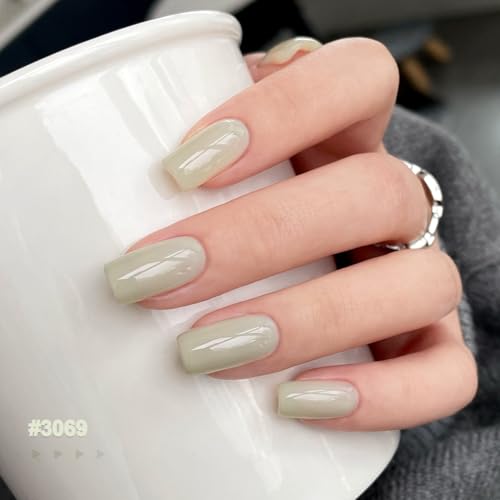 GAOY Dark Gel Nail Polish Set, 6 Colors Milky Jelly Colors Black Green Gray | Buildable Color, Blooming Effect, UV Lamp Required, Long Lasting, Easy to Apply, Salon Manicure at Home - color: That Girl XNK0633