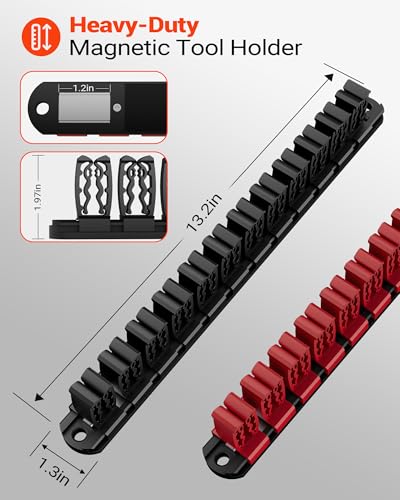 DEHOYI Magnetic Screwdriver Organizer and Wrench Organizer for Workshop, Garage | Heavy-Duty Tool Organizer for 48 pcs Tools & Space-Saving Tool Holder | Gift for Father and Boyfriend (4 pcs) - color: Blue, size: 4 pcs