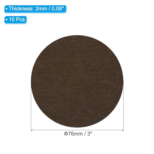PATIKIL 3 Inch Diameter Lamp Base Felt, 10Pack 2mm Thickness Round Soft Adhesive Non-Slip Anti-Scratch Backed Felt for Lamp Furniture DIY Craft, Coffee - color: Coffee, size: 3 Inch