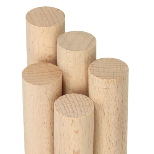 ALBO 1" x 48" Wooden Dowel Rods Set - 5 Pack Birch Natural Strong Long Craft Sticks Woodworking Furniture Garden Structures Hardwood Sanded Smooth Versatile Material Railings Supports - size: 1" x 48" 5 Pcs