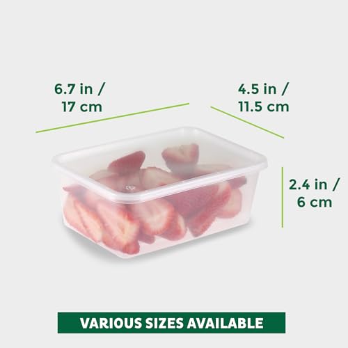 Freshware Food Storage Containers [50 Set] 25 oz Plastic Deli Containers with Lids, Slime, Soup, Meal Prep Containers, BPA Free, Stackable, Leakproof, Microwave, Dishwasher and Freezer Safe - color: Clear, size: 25 oz - 50-Sets