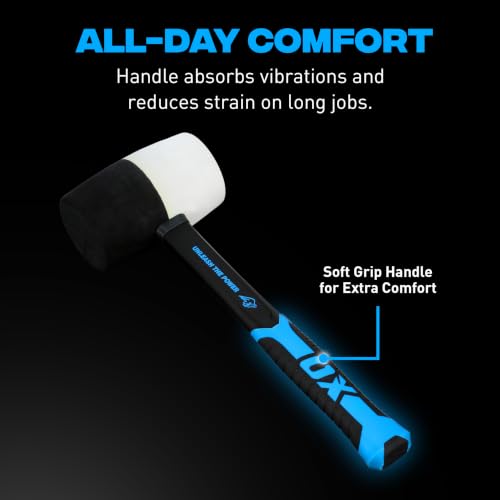 OX 32 oz Combination Rubber Mallet with Fiberglass Handle - size: 32 Ounce