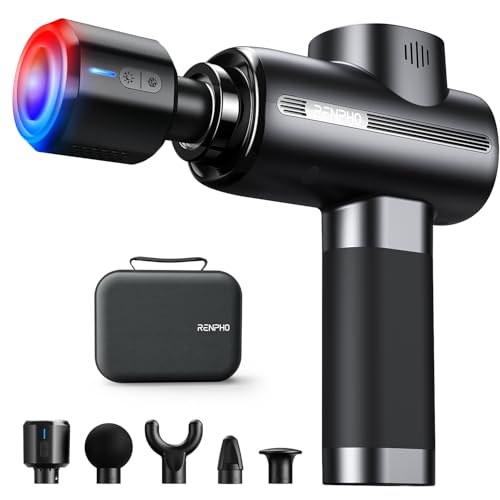 RENPHO Active Thermacool Massage Gun Deep Tissue with Heat and Cold Head - color: Zero Black