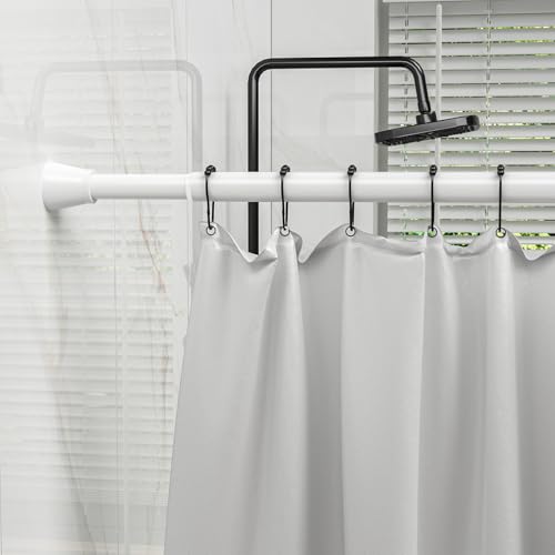 2Pack White Shower Curtain Rod 45 to 77 Inch - color: White 2 Pack, size: 45-77"